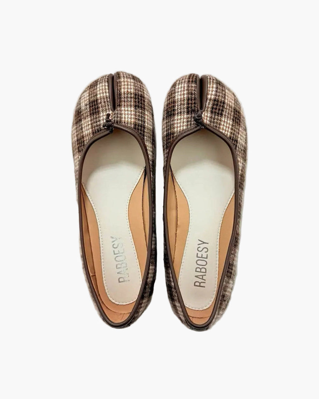 Plaid Tabi Ballet Flats
