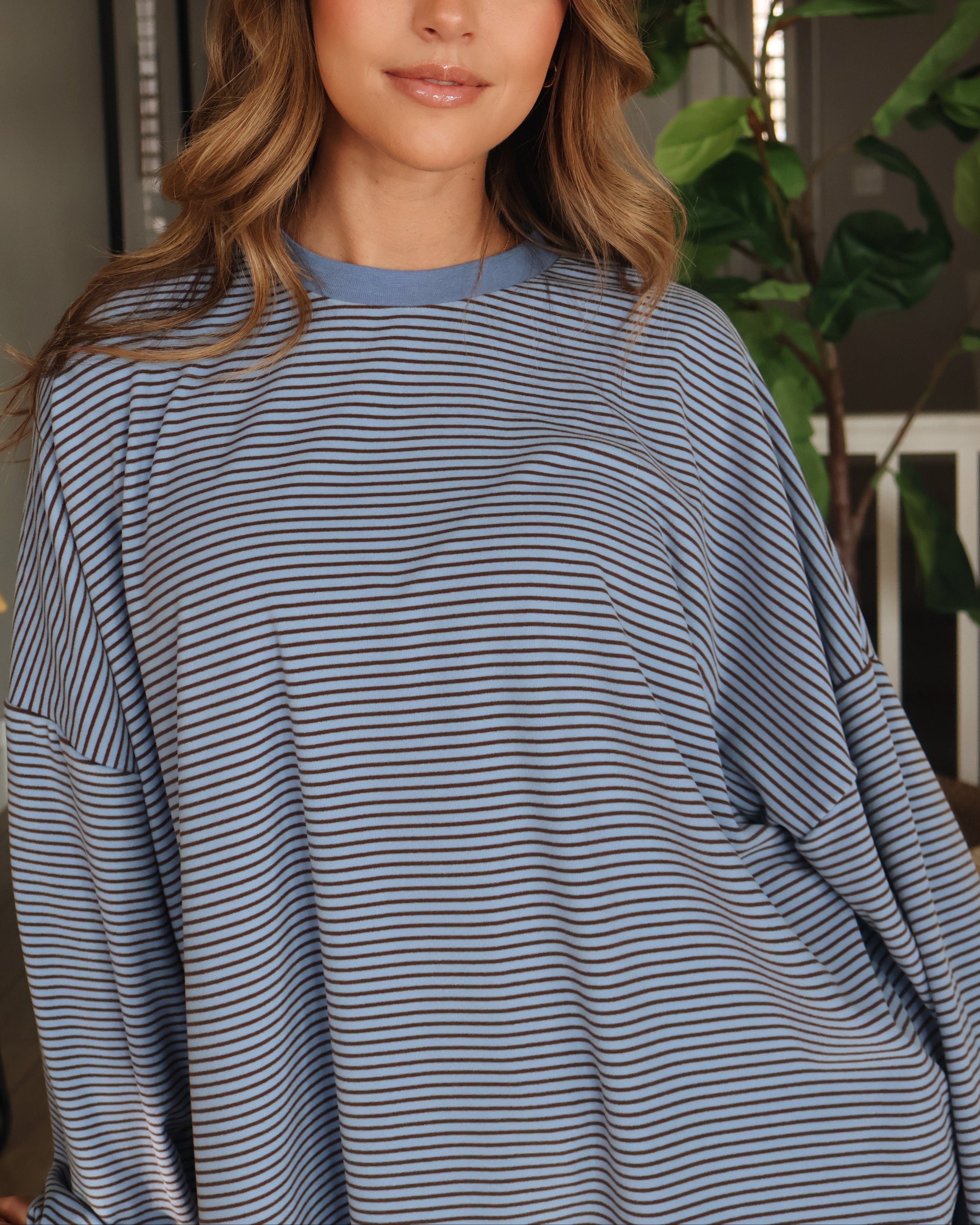 FINAL SALE - Porter Fleece Stripe Top