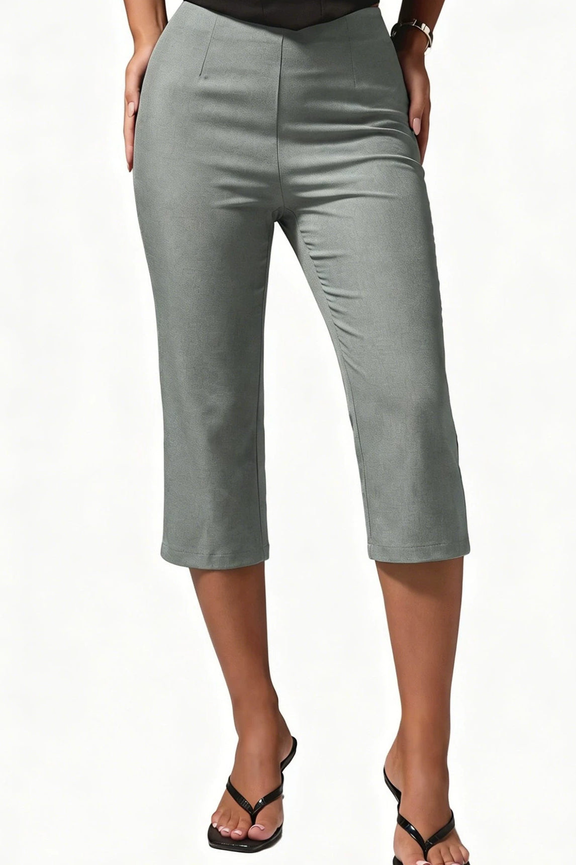 Stretch High Waist Cropped Flare Pants