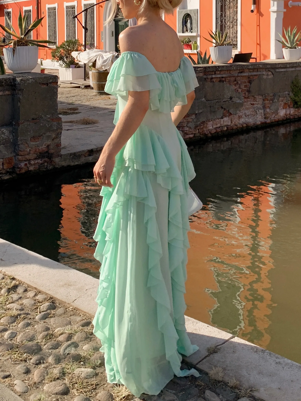Mint Green Ruffle Maxi Dress