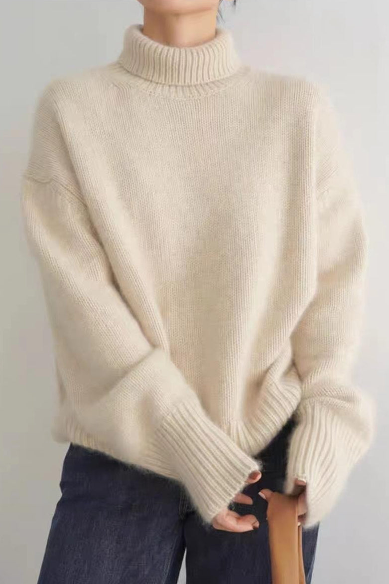 Plush Turtleneck Oversized Knit Sweater