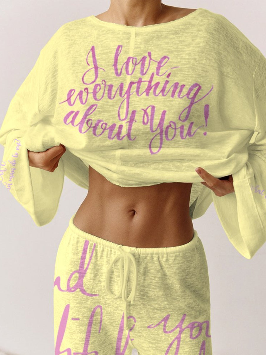 Women's Pink Long Sleeve Cotton Homewear Set