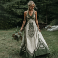 Women's Viking Celtic Art V-neck Sleeveless Maxi Dress