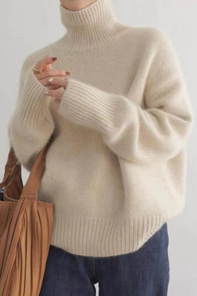 Plush Turtleneck Oversized Knit Sweater