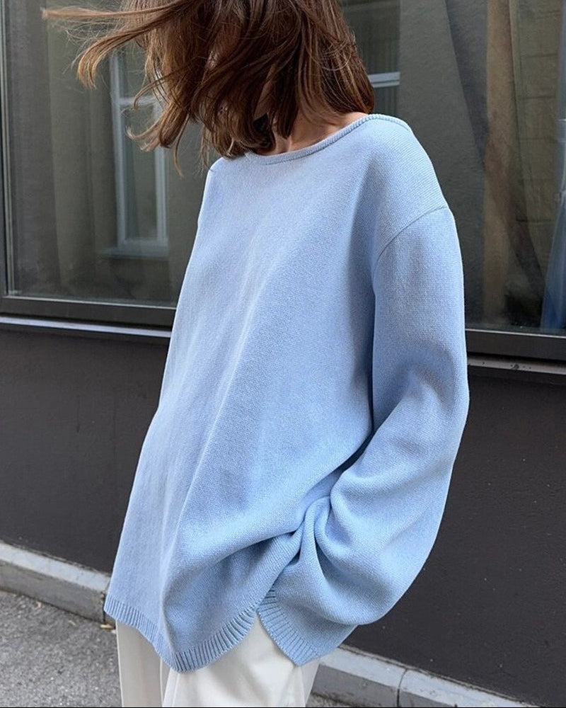 Backless Loose Fit Knit Blouse