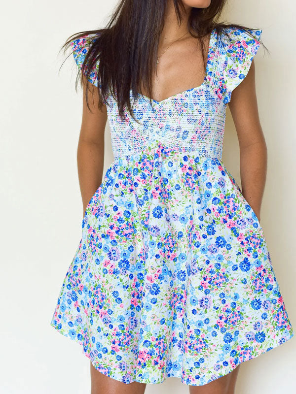 Frill pleated dress