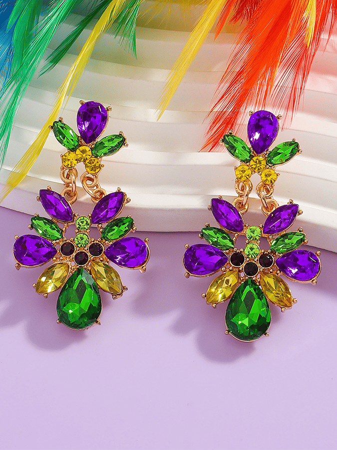 Carnival Geometric Flower Trendy Temperament Light Luxury Versatile Fashionable Earrings