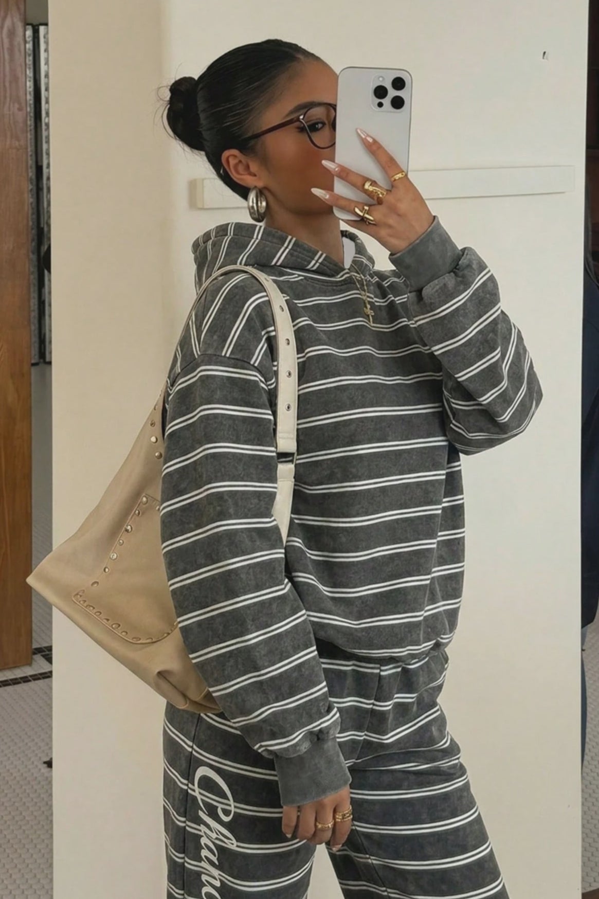 Striped Colorblock Pullover Hoodie