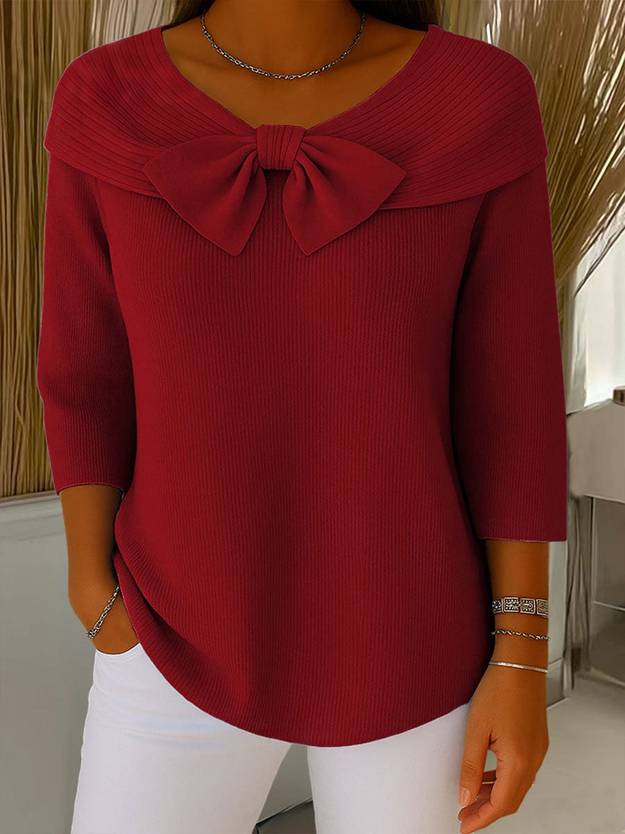 Women's Christmas Bow Casual Tops