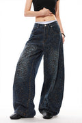Leopard Print Balloon Wide Leg Jeans