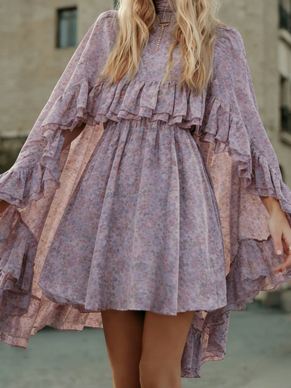 Elegant Chiffon Dress Fashion Inner Match Strap Two-Piece Set
