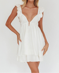 Siren Song Frill Strap Mini Dress White