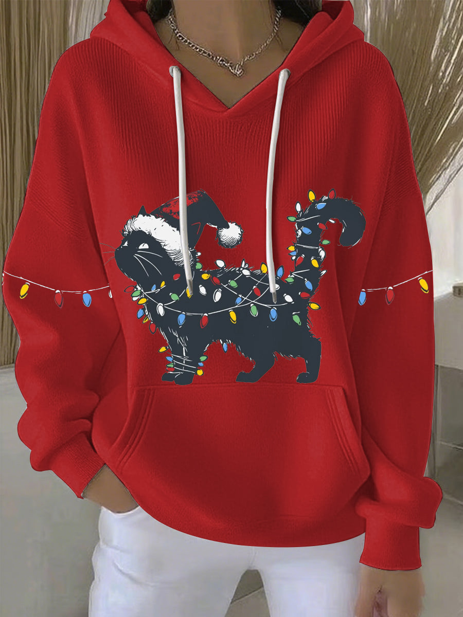 Women's Christmas Print Casual Hoodie