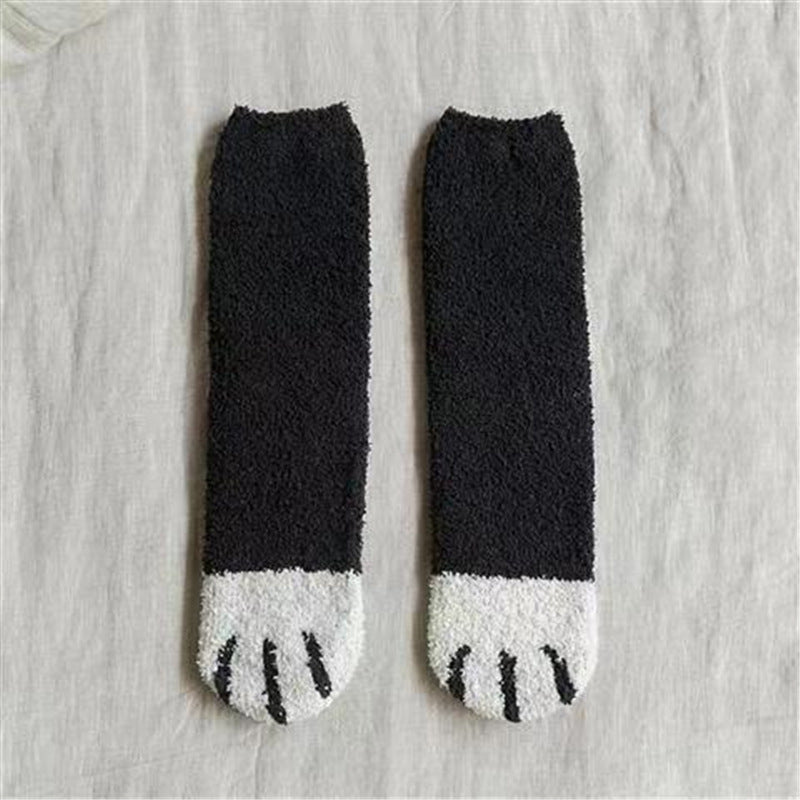 Lovely Cat Paw Inspired Fuzzy Plush Socks