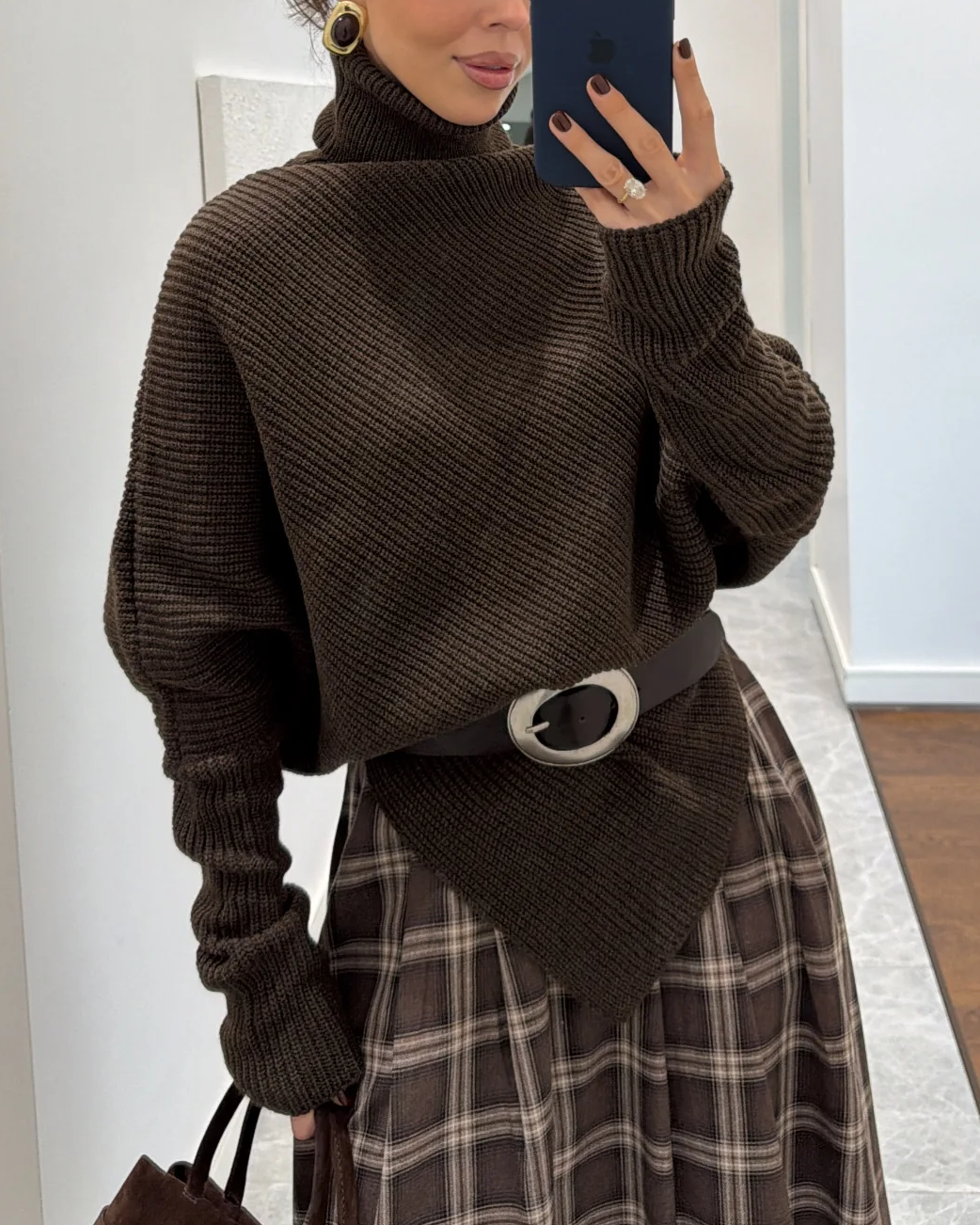 Batwing Sleeve Turtleneck Oversized Knit Sweater