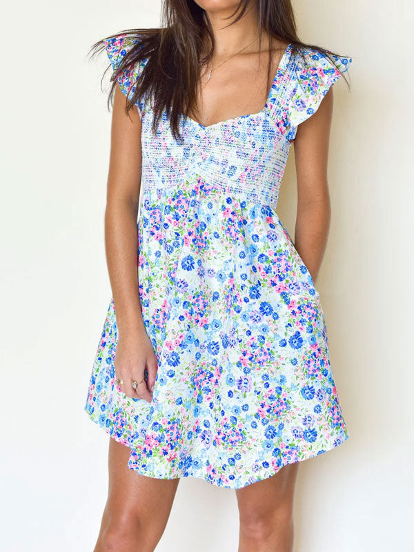 Frill pleated dress