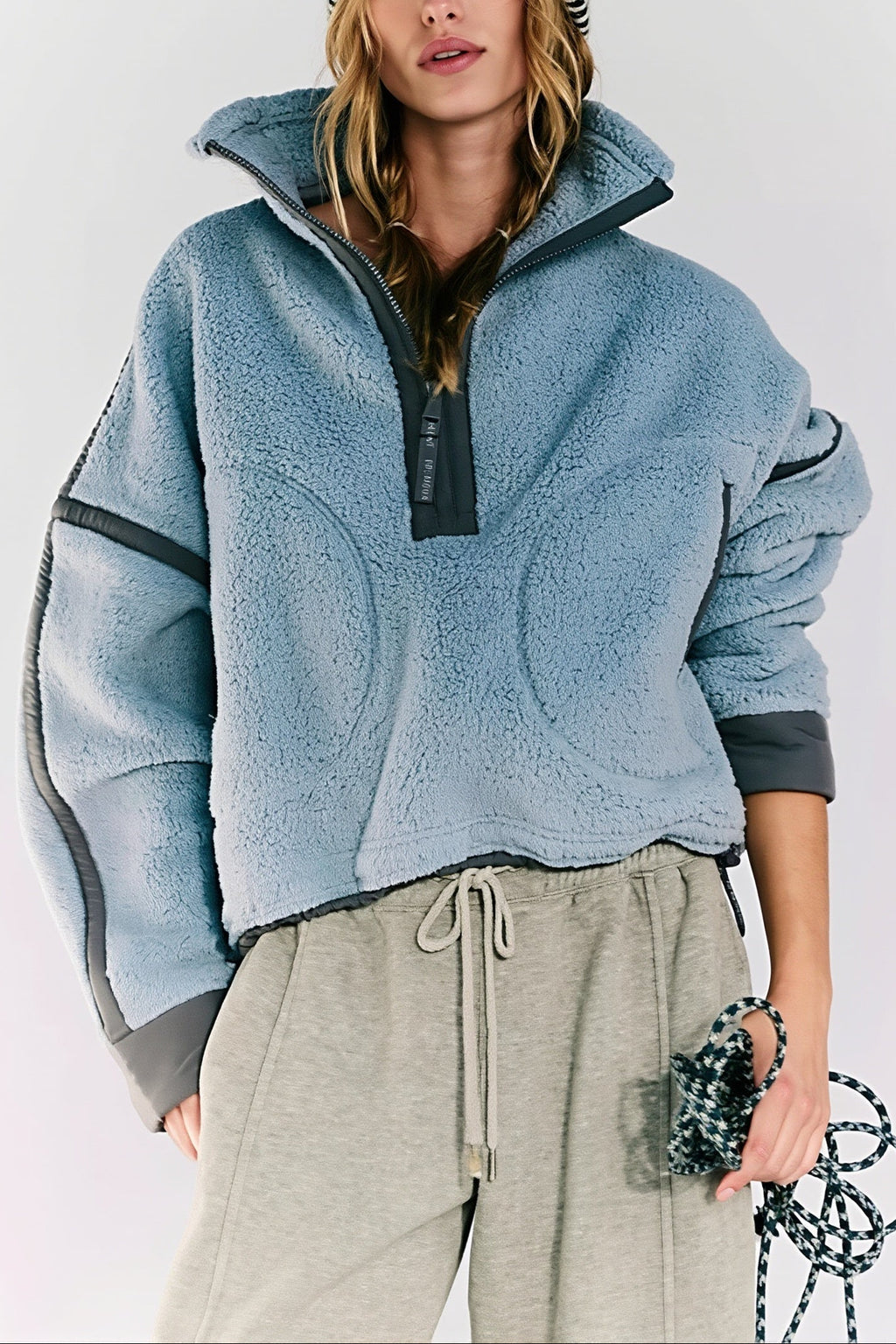 Colorblock Fleece Half Zip Sweatshirt