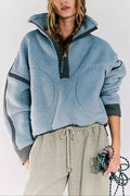 Colorblock Fleece Half Zip Sweatshirt