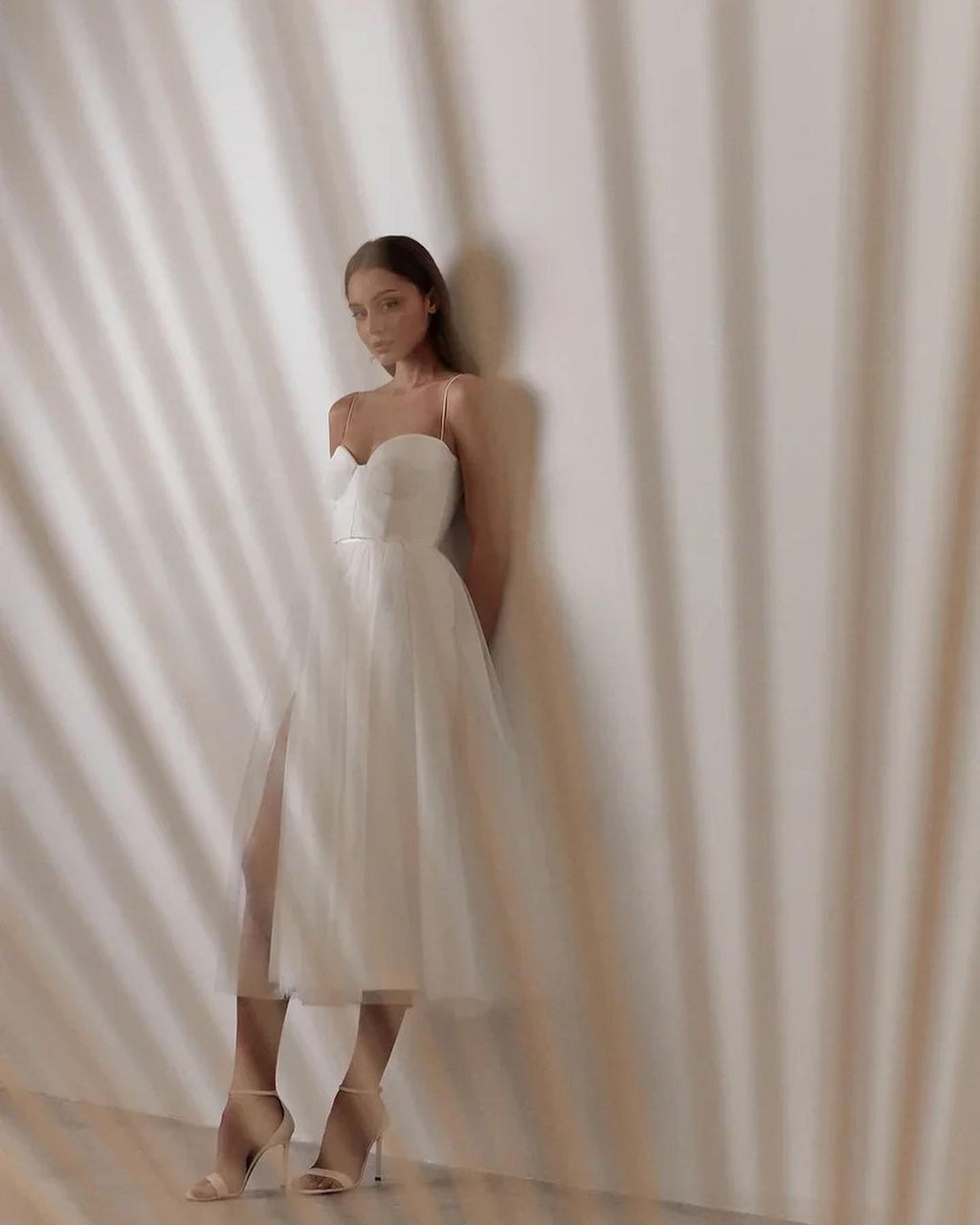 Thin straps midi dress