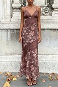 Floral Lace Trim Cami Bodycon Maxi Dress