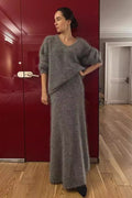 Faux Fur V Neck Sweater Mermaid Skirt Set