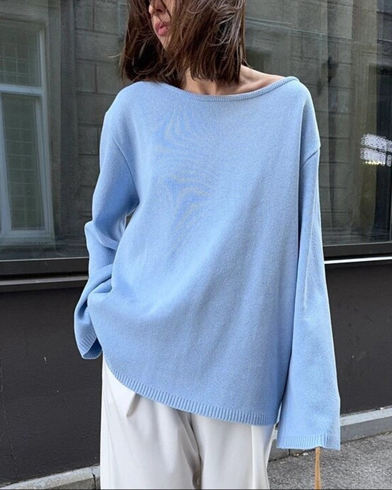 Backless Loose Fit Knit Blouse