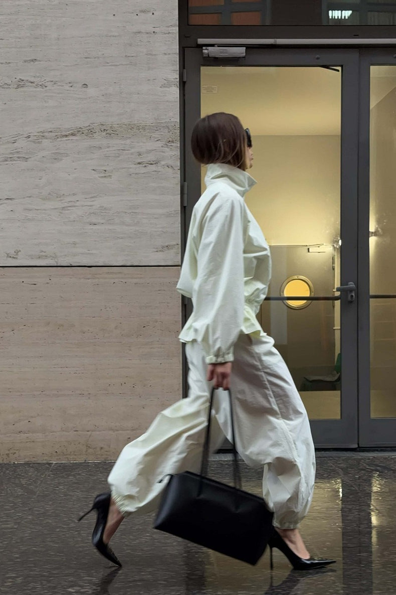 Stand Collar Jacket Jogger Pants Set