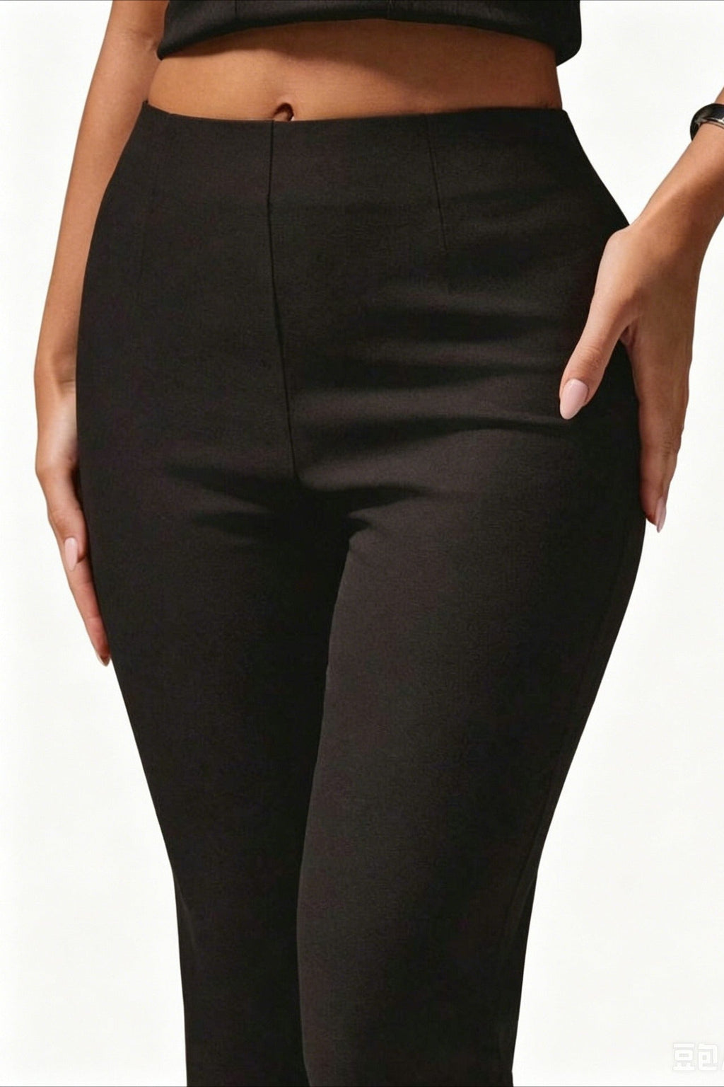 Stretch High Waist Cropped Flare Pants