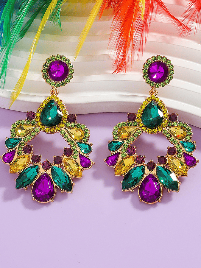 Carnival Geometric Flower Trendy Temperament Light Luxury Versatile Fashionable Earrings