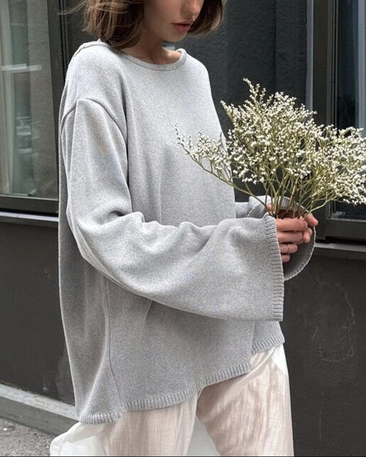 Backless Loose Fit Knit Blouse