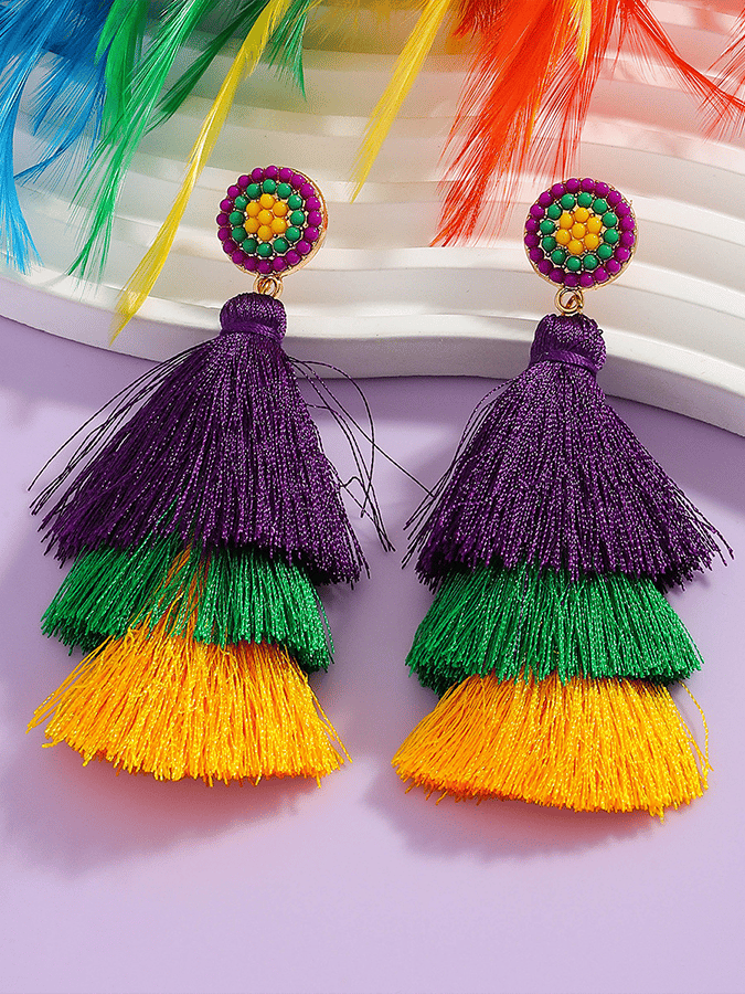 Carnival Geometric Flower Trendy Temperament Light Luxury Versatile Fashionable Earrings