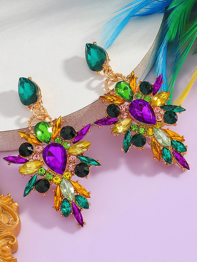 Carnival Geometric Flower Trendy Temperament Light Luxury Versatile Fashionable Earrings