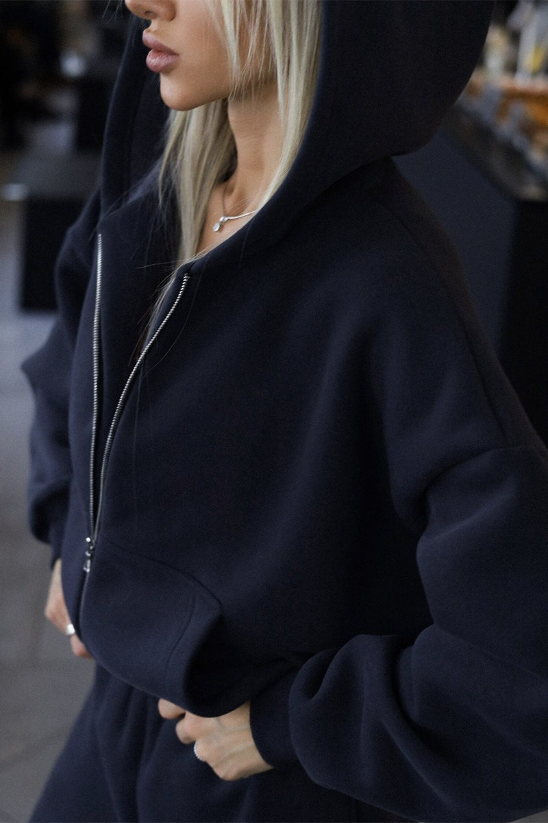 Hooded Zip Sweatshirt Jogger Pants Set