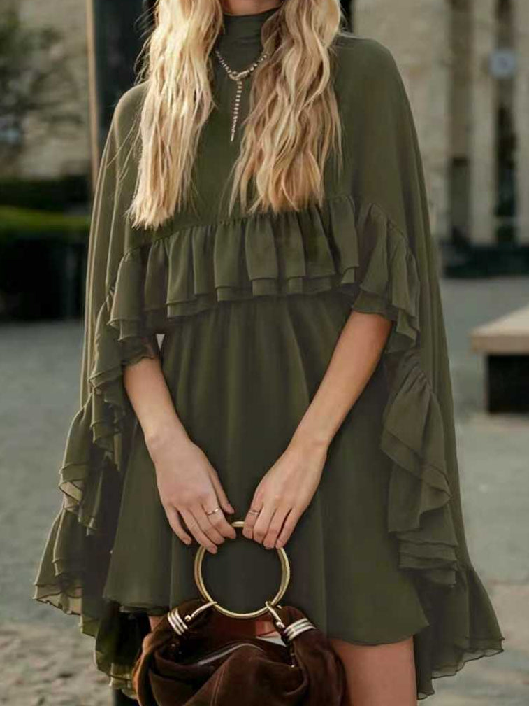 Elegant Chiffon Dress Fashion Inner Match Strap Two-Piece Set