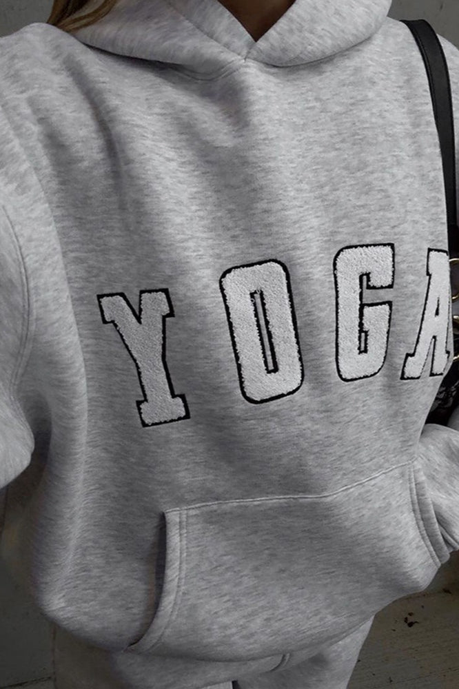 Letter Graphic Oversized Pullover Hoodie