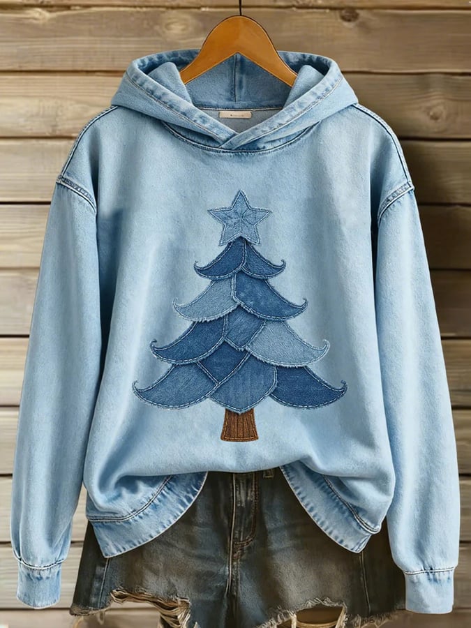 Women's Christmas Print Casual Hooded Sweatshirt