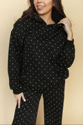 FINAL SALE - Spot On Polka Dot Hoodie in Black