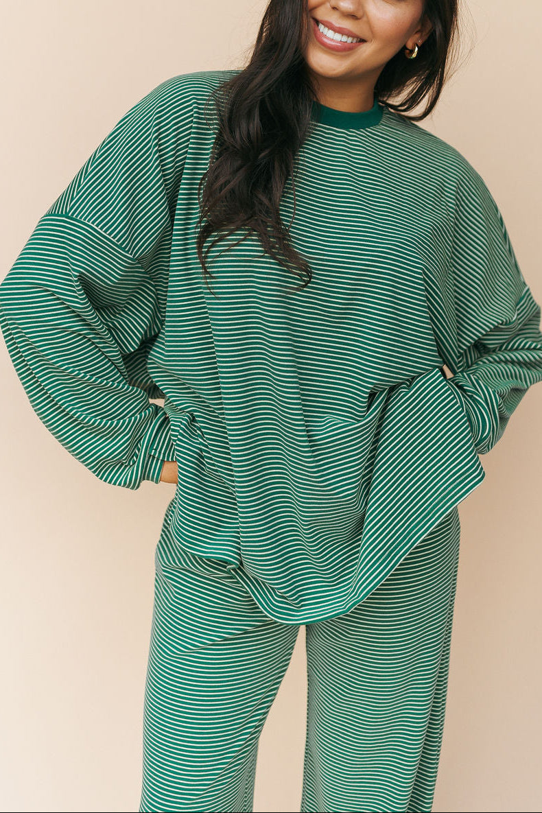 FINAL SALE - Porter Fleece Stripe Top
