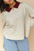 Colbie Polo Sweater in Latte