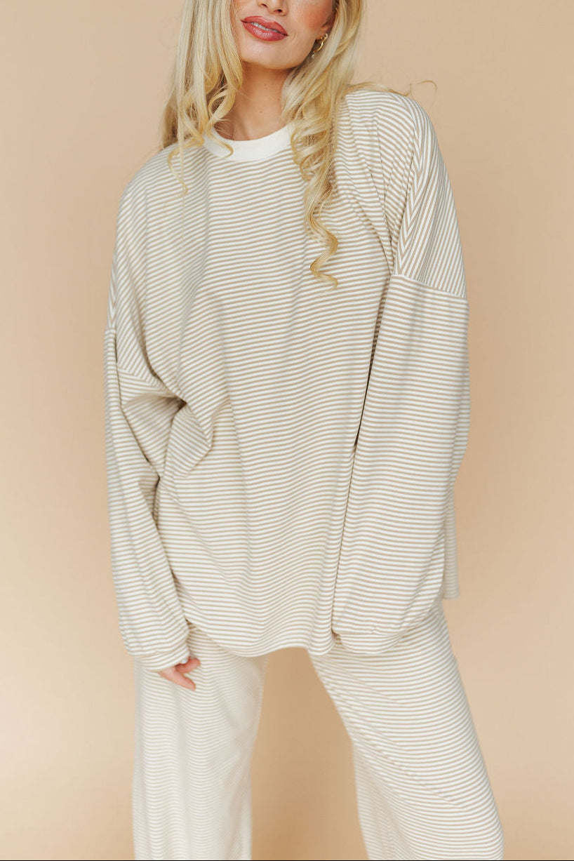 FINAL SALE - Porter Fleece Stripe Top