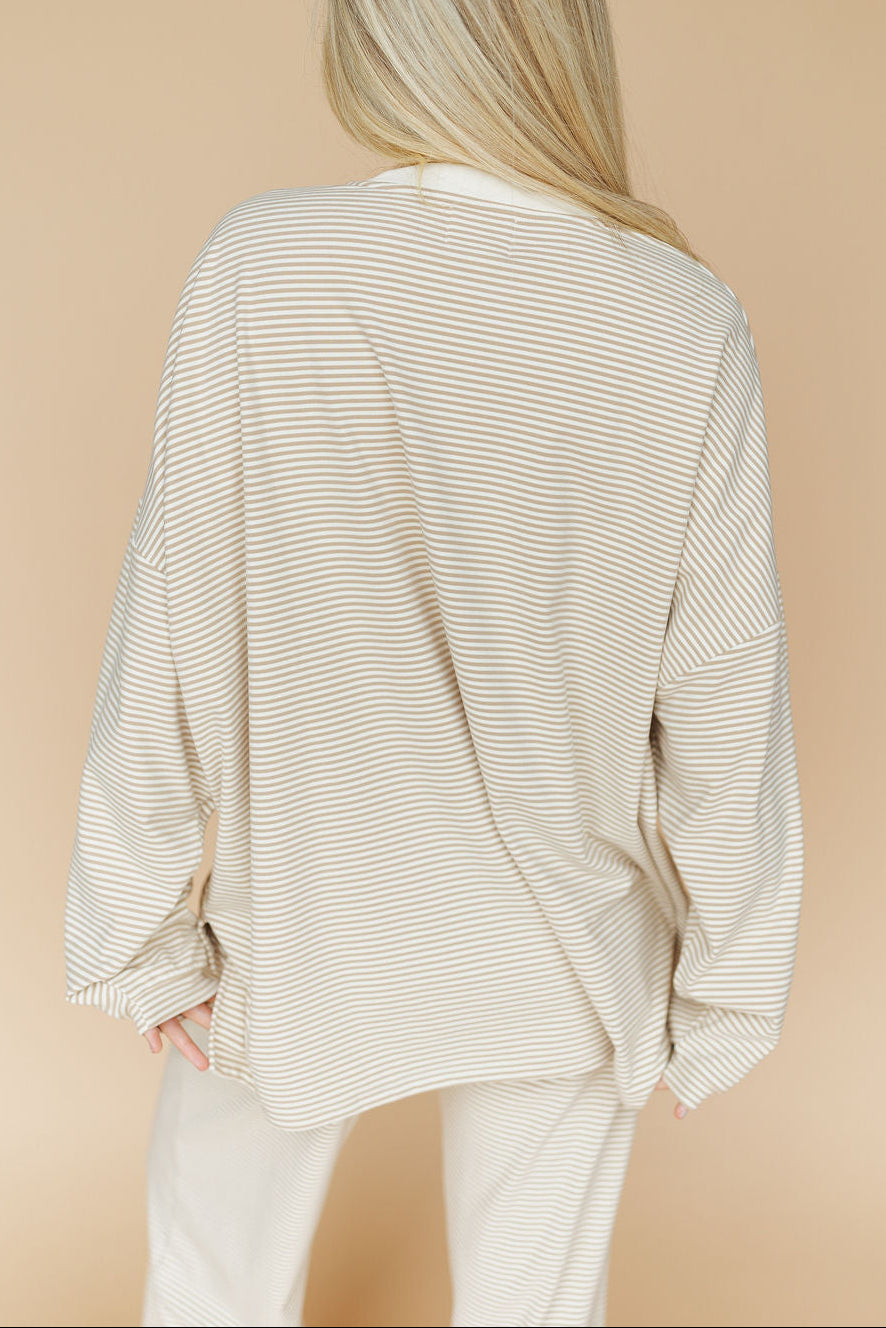 FINAL SALE - Porter Fleece Stripe Top