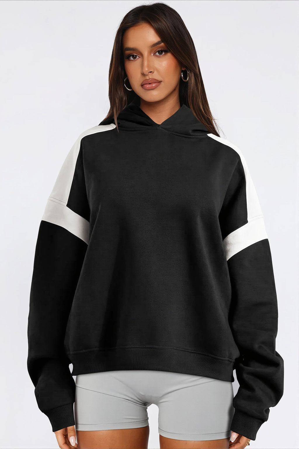 Color Block Oversized Pullover Hoodie
