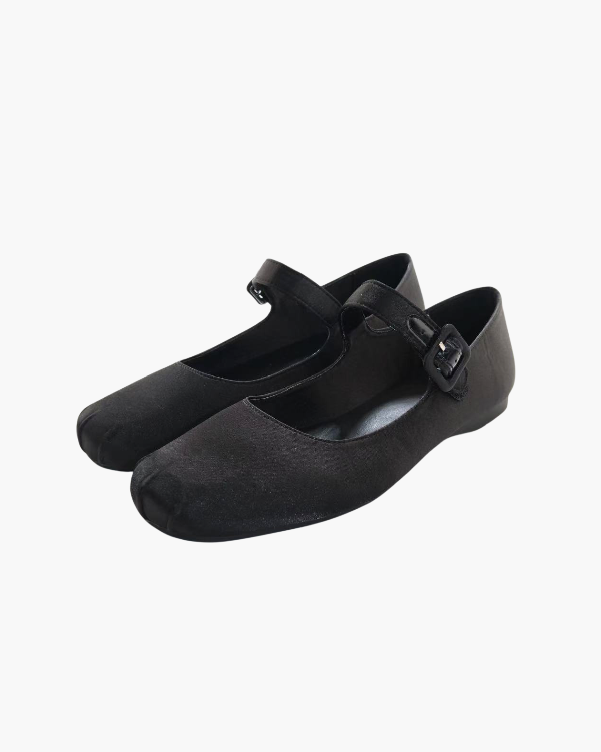 Satin Square Toe Mary Jane Flats