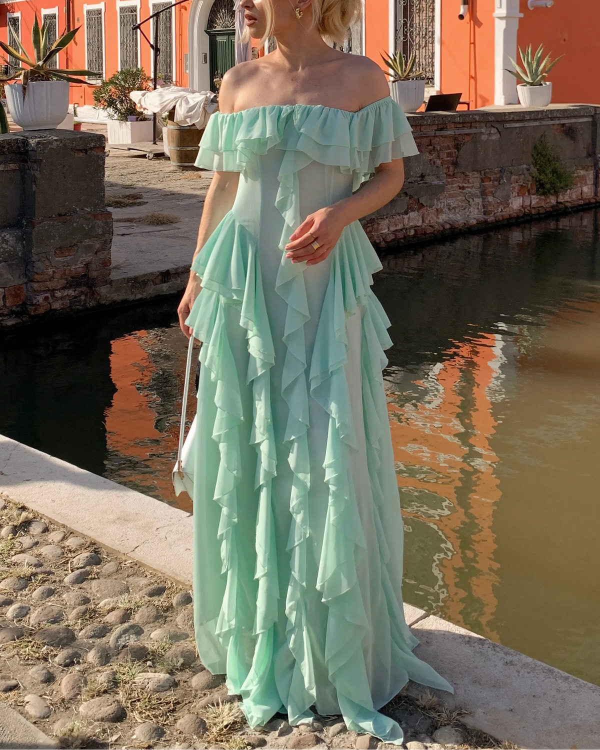 Mint Green Ruffle Maxi Dress