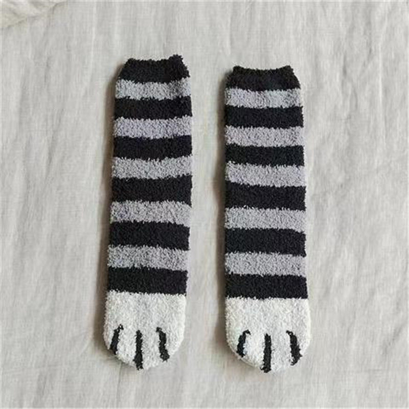 Lovely Cat Paw Inspired Fuzzy Plush Socks