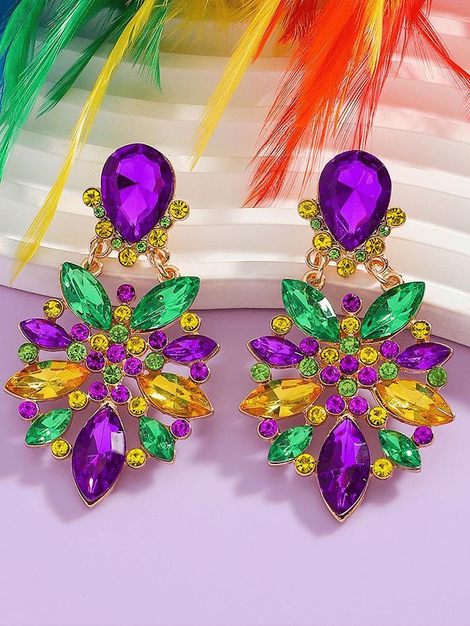 Carnival Geometric Flower Trendy Temperament Light Luxury Versatile Fashionable Earrings