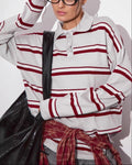 Relaxed Collared Striped Long Sleeve Blouse