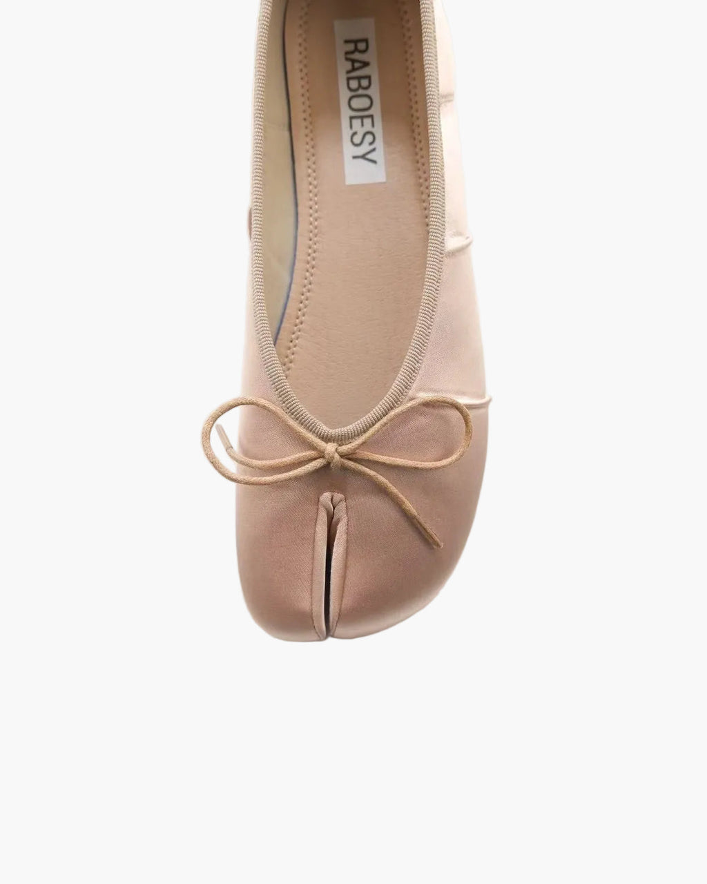 Satin Wrinkles Tabi Ballet Flats
