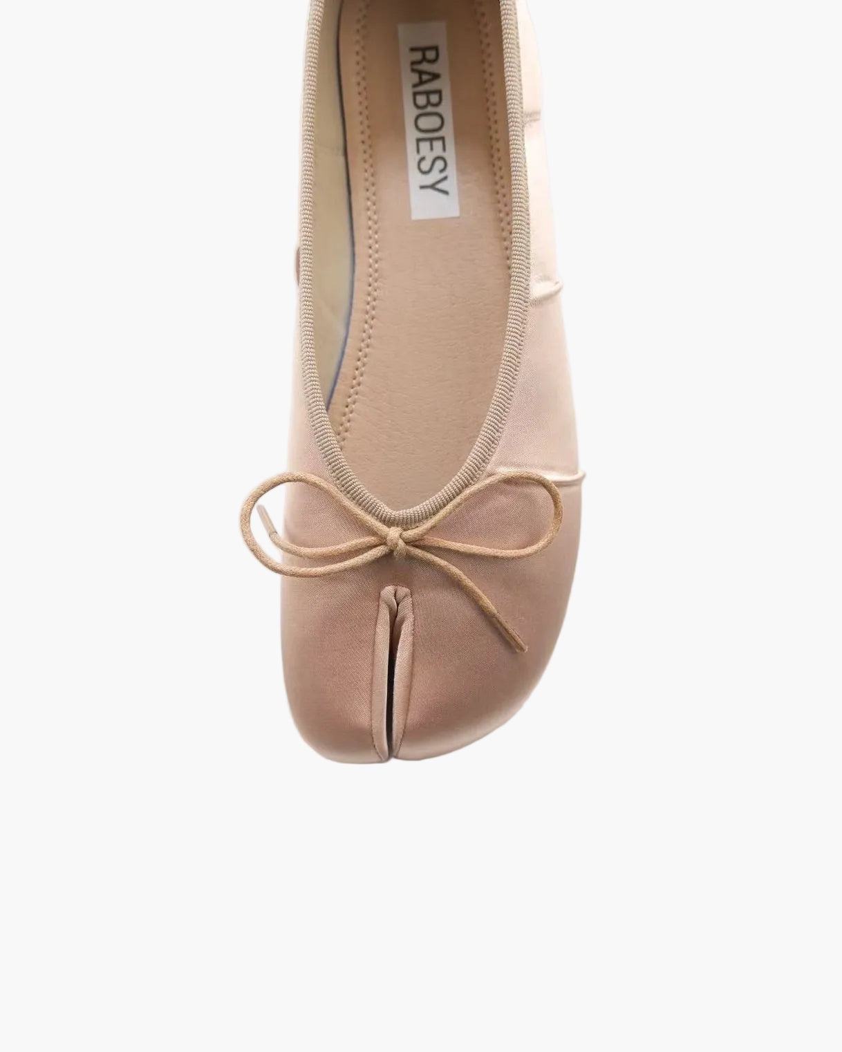 Satin Wrinkles Tabi Ballet Flats