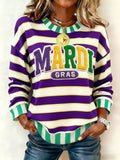 [Christmas Gifts]Women's casual carnival striped sweatshirt